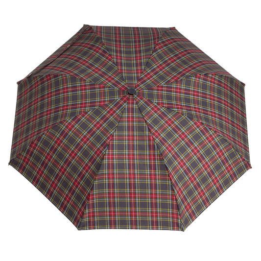 Tm 100. 59 Grey red tartan folding umbrella