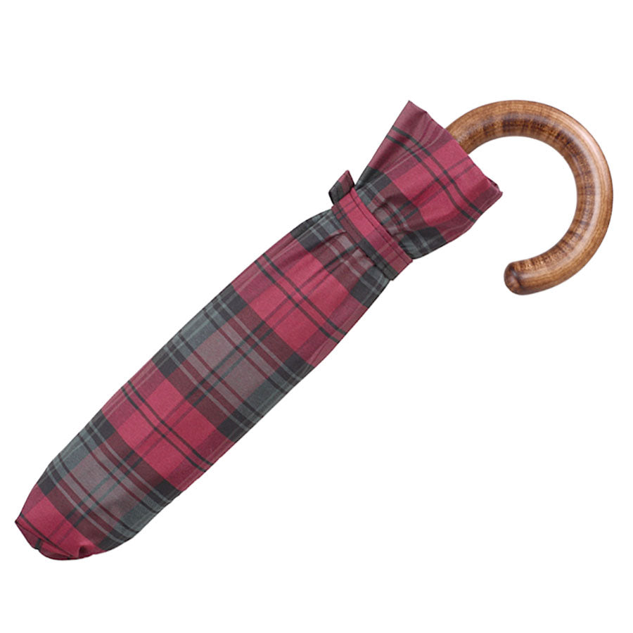 Tm 100. 2 Burgundy tartan folding umbrella