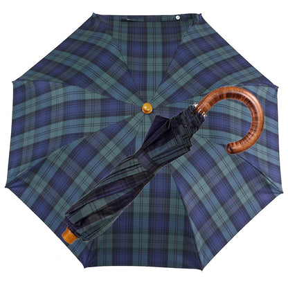 Tm 100.  1  Black watch tartan folding umbrella