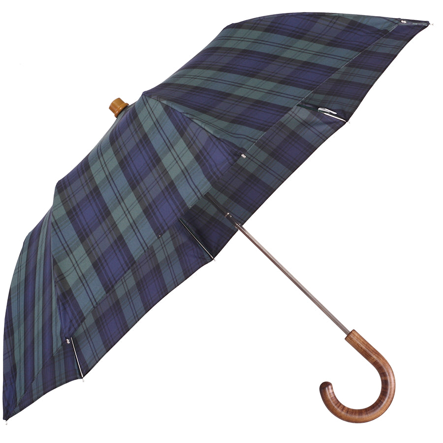Tm 100.  1  Black watch tartan folding umbrella