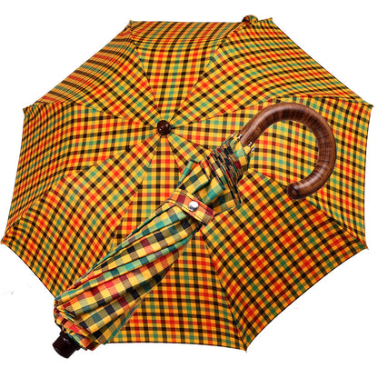 Tm 100. 24 Yellow tartan folding umbrella