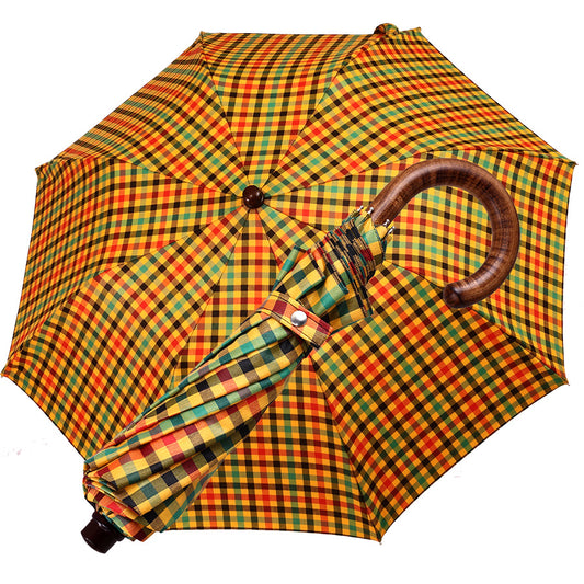 Tm 100. 24 Yellow tartan folding umbrella