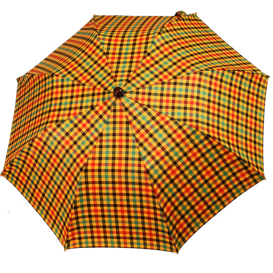 Tm 100. 24 Yellow tartan folding umbrella