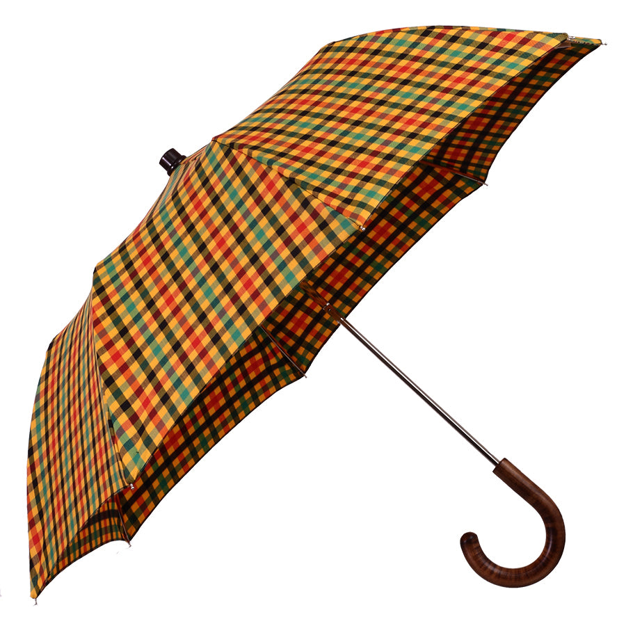Tm 100. 24 Yellow tartan folding umbrella