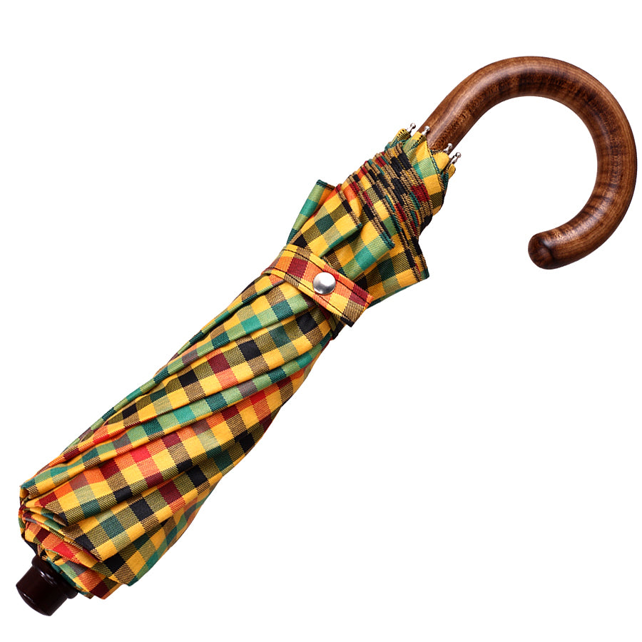 Tm 100. 24 Yellow tartan folding umbrella