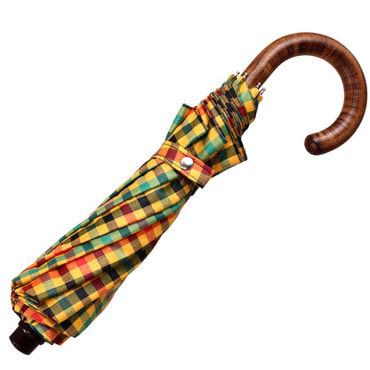 Tm 100. 24 Yellow tartan folding umbrella