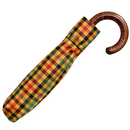 Tm 100. 24 Yellow tartan folding umbrella