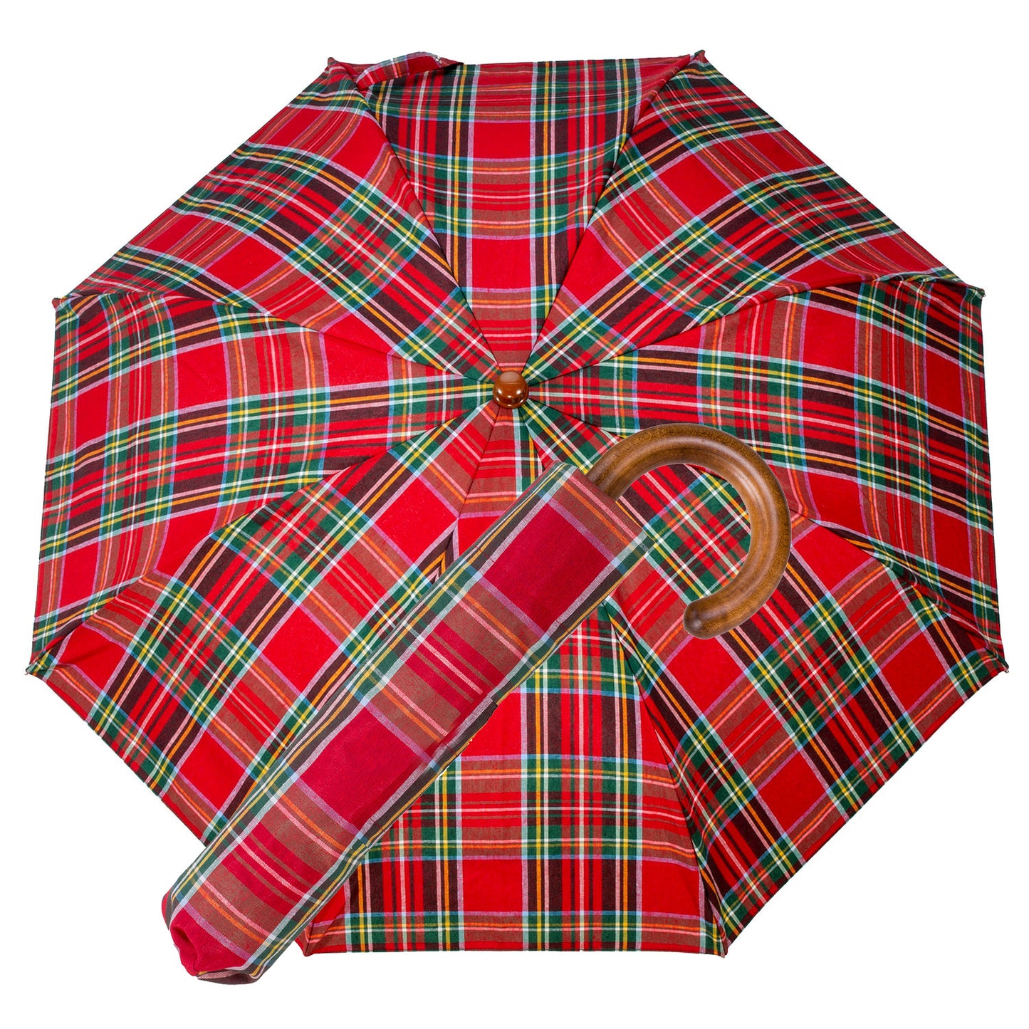Tm 100. 41  Red tartan folding umbrella