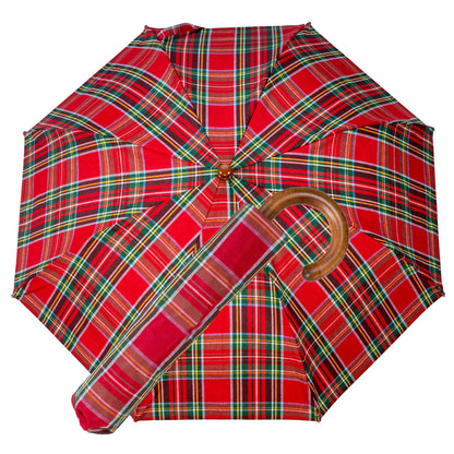 Tm 100. 41  Red tartan folding umbrella