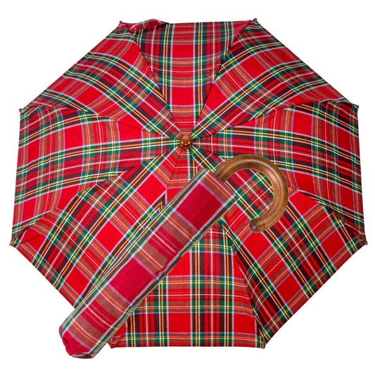 Tm 100. 41  Red tartan folding umbrella