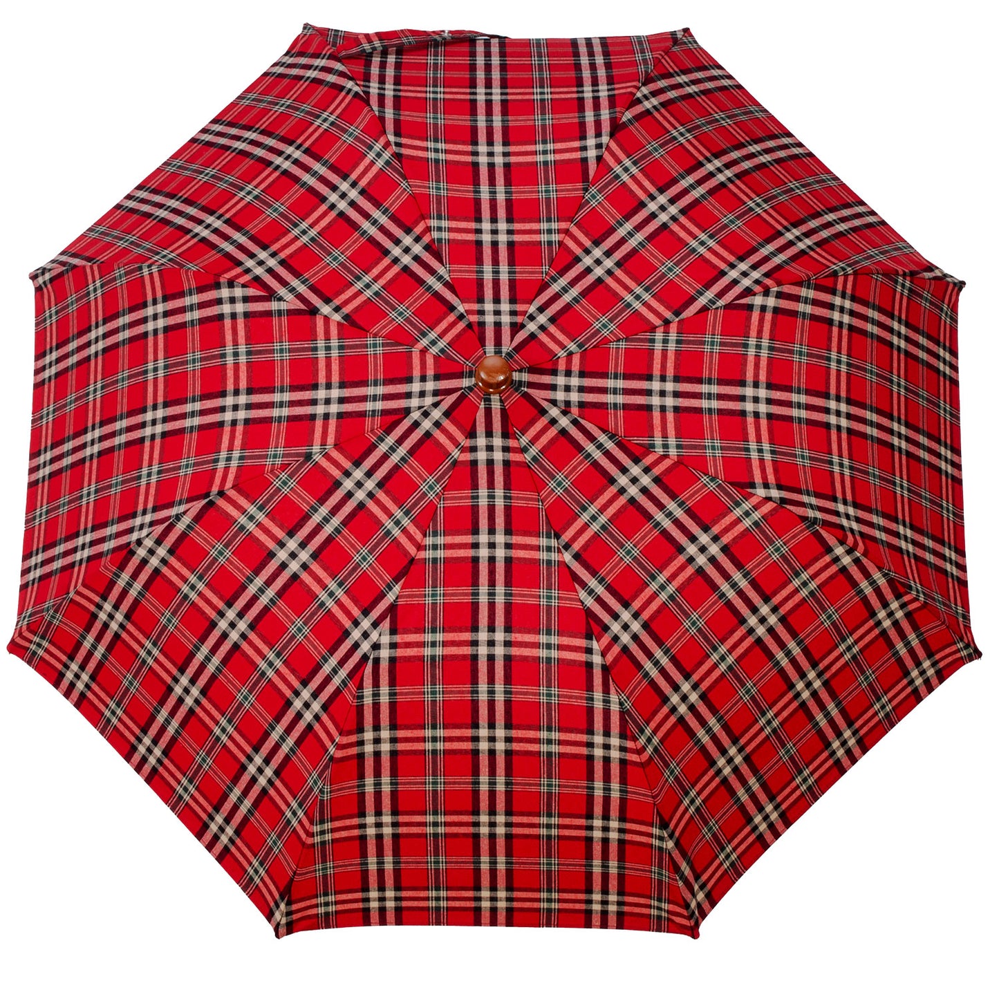 Tm 100. 58  Dark red  tartan folding umbrella