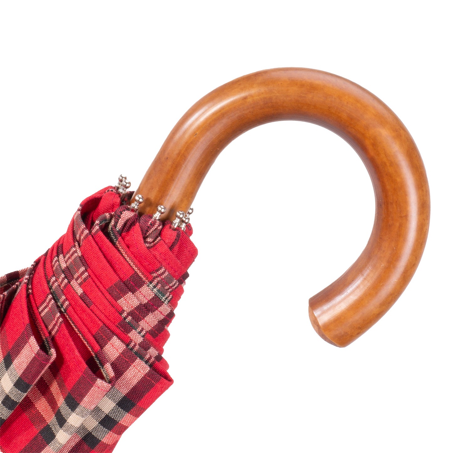 Tm 100. 58  Dark red  tartan folding umbrella
