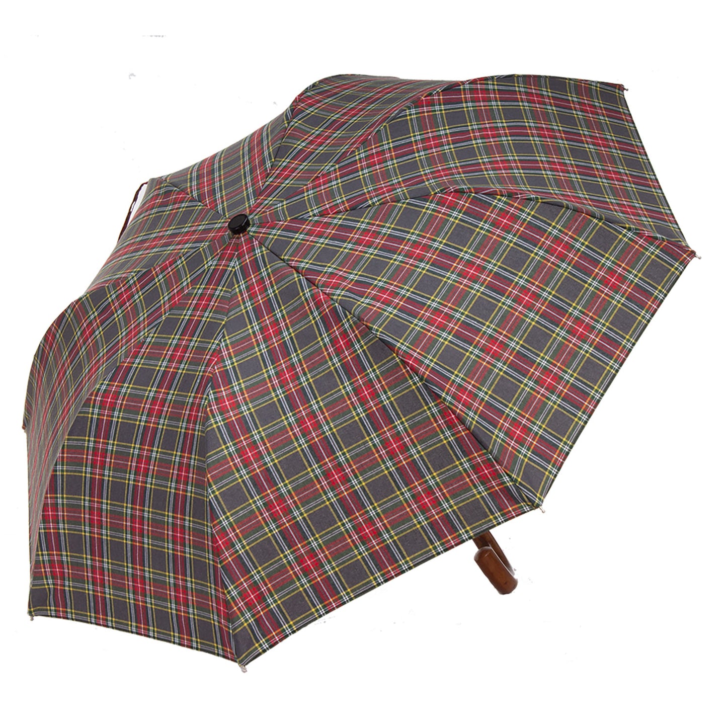 Tm 100. 59 Grey red tartan folding umbrella