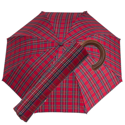 Tm 100. 61  Red blue tartan folding umbrella