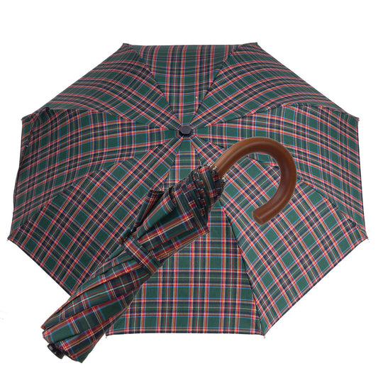 Tm 100. 63  Green orange tartan folding umbrella