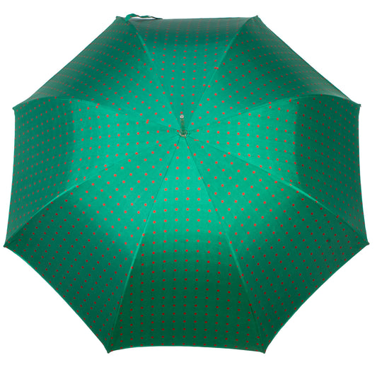 A11000.1 Ombrelli Fornara Automatico Donna Green Red polka dots