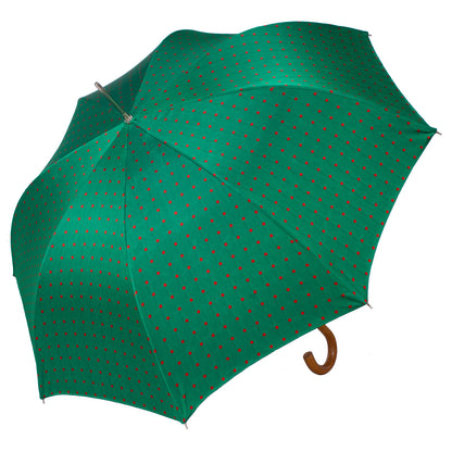A11000.1 Ombrelli Fornara Automatico Donna Green Red polka dots