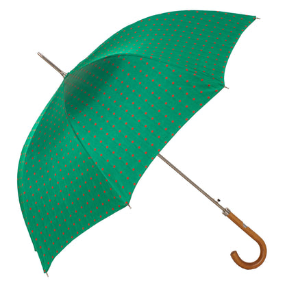A11000.1 Ombrelli Fornara Automatico Donna Green Red polka dots