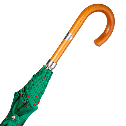 A11000.1 Ombrelli Fornara Automatico Donna Green Red polka dots