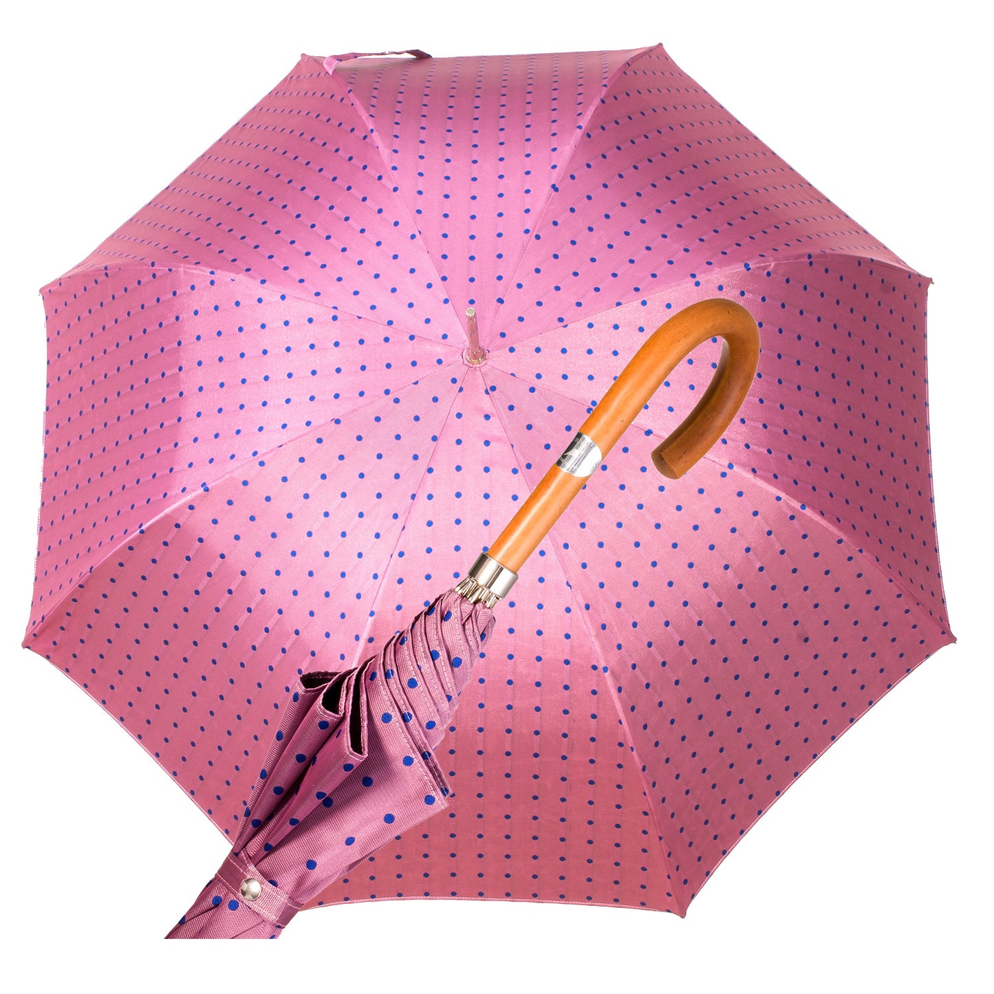 A11000.2 Ombrelli Fornara Automatico Donna Pink Blue polka dots