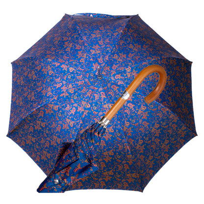 A11100.1 Ombrelli Fornara automatico Light blue paisley pattern