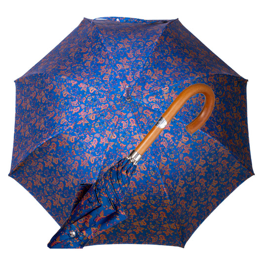 A11100.1 Ombrelli Fornara automatico Light blue paisley pattern