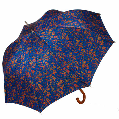 A11100.1 Ombrelli Fornara automatico Light blue paisley pattern