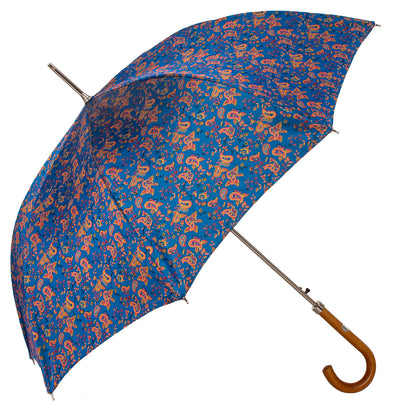 A11100.1 Ombrelli Fornara automatico Light blue paisley pattern