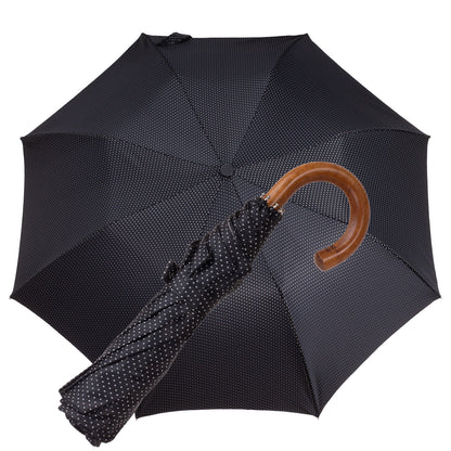 Tm 8600.2    Black with polka dots grey folding umbrella