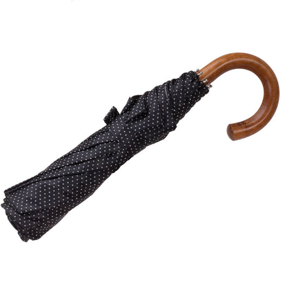 Tm 8600.2    Black with polka dots grey folding umbrella
