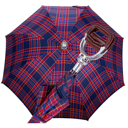 Art. 100. 34  Seat Umbrella Tartan blue red