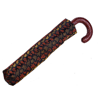 Tm 9800. 1  Folding umbrella brown cashmere design