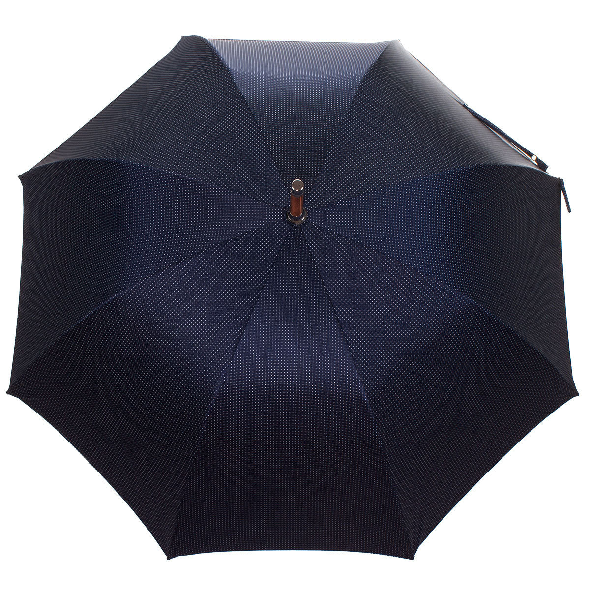 Solid Whangee umbrella  polka dot white & blue