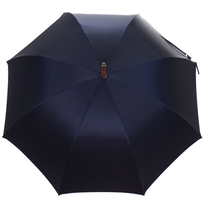 Solid Whangee umbrella  polka dot white & blue