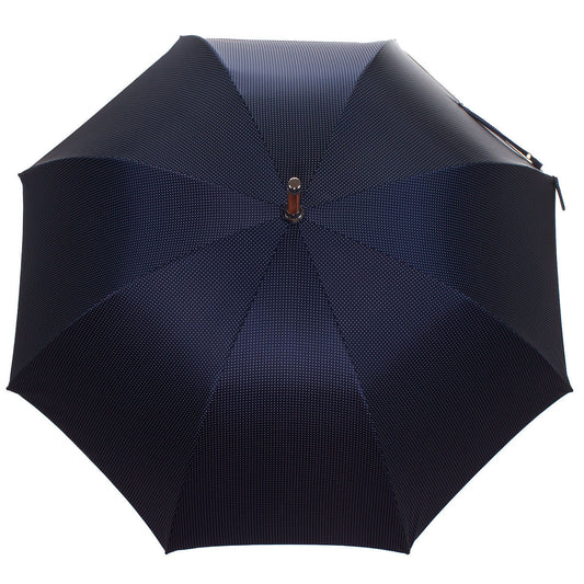 Solid Whangee umbrella  polka dot white & blue
