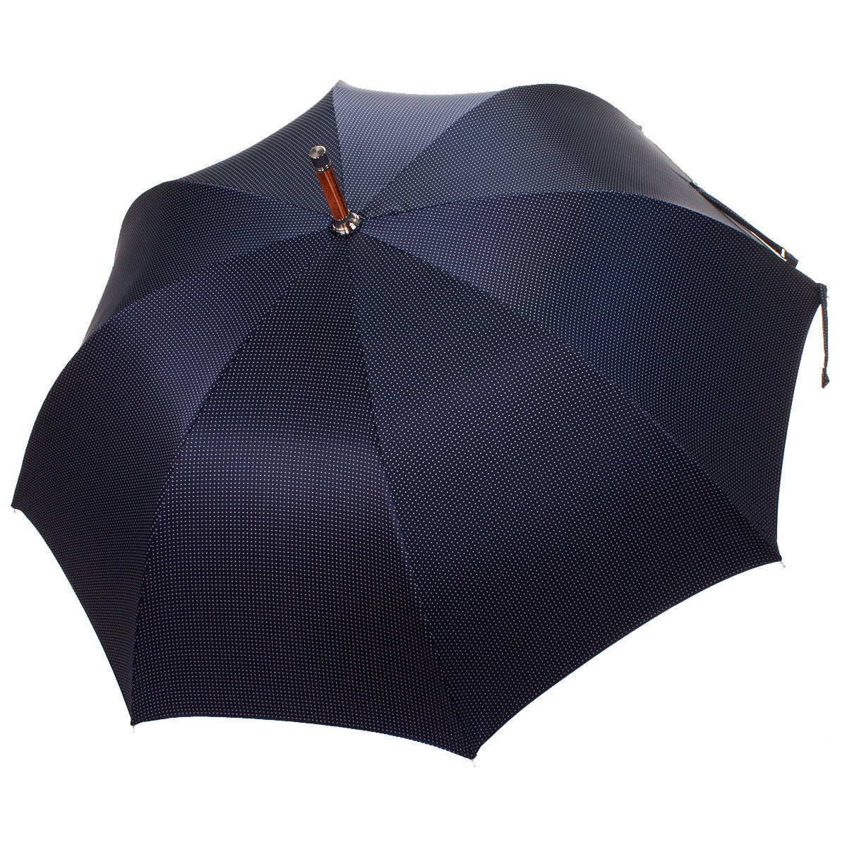 Solid Whangee umbrella  polka dot white & blue