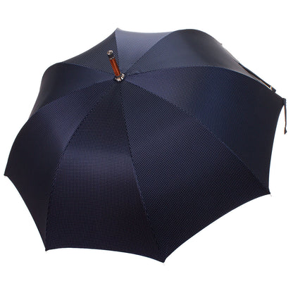 Solid Whangee umbrella  polka dot white & blue