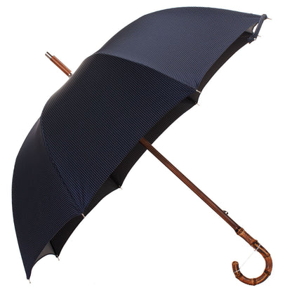 Solid Whangee umbrella  polka dot white & blue