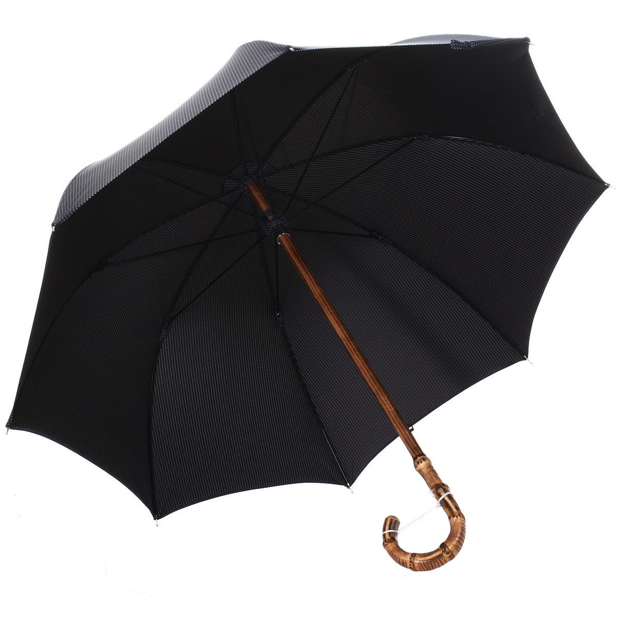 Solid Whangee umbrella  polka dot white & blue