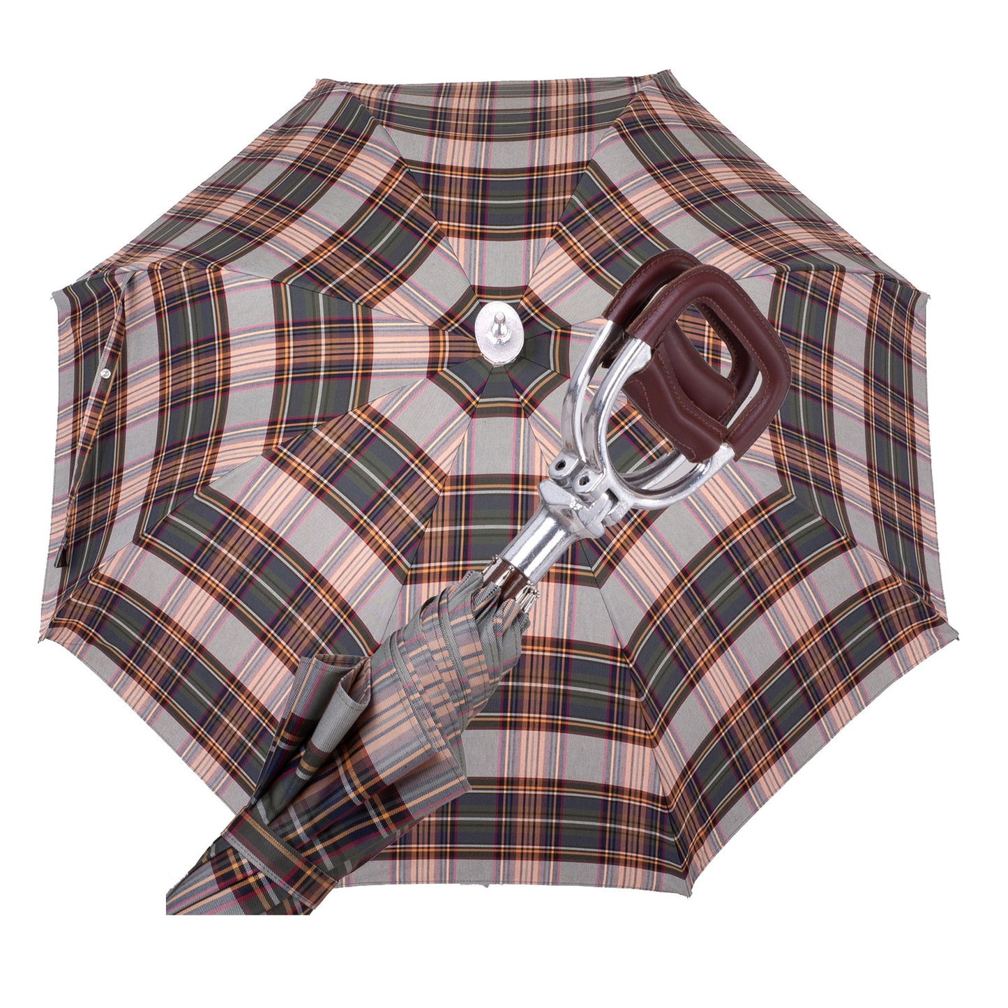 Art. 100. 4 Ombrelli Fornara Seat Umbrella Tartan olive