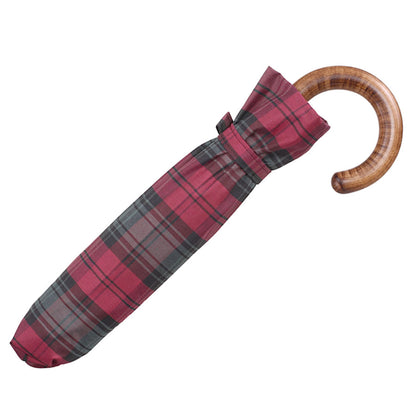 Tm 100.  2  Burgundy  tartan folding umbrella