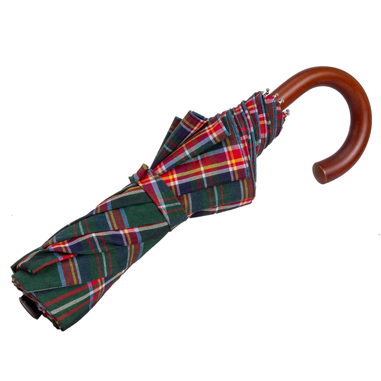 Tm 100. 42  Green red tartan folding umbrella