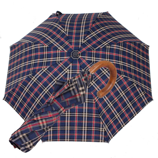 Tm 100. 45  Blue  tartan folding umbrella
