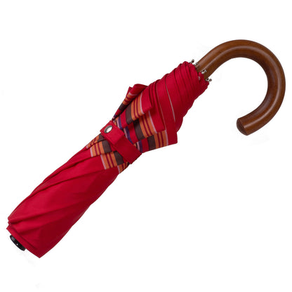 Ombrello pieghevole bordo romano rosso