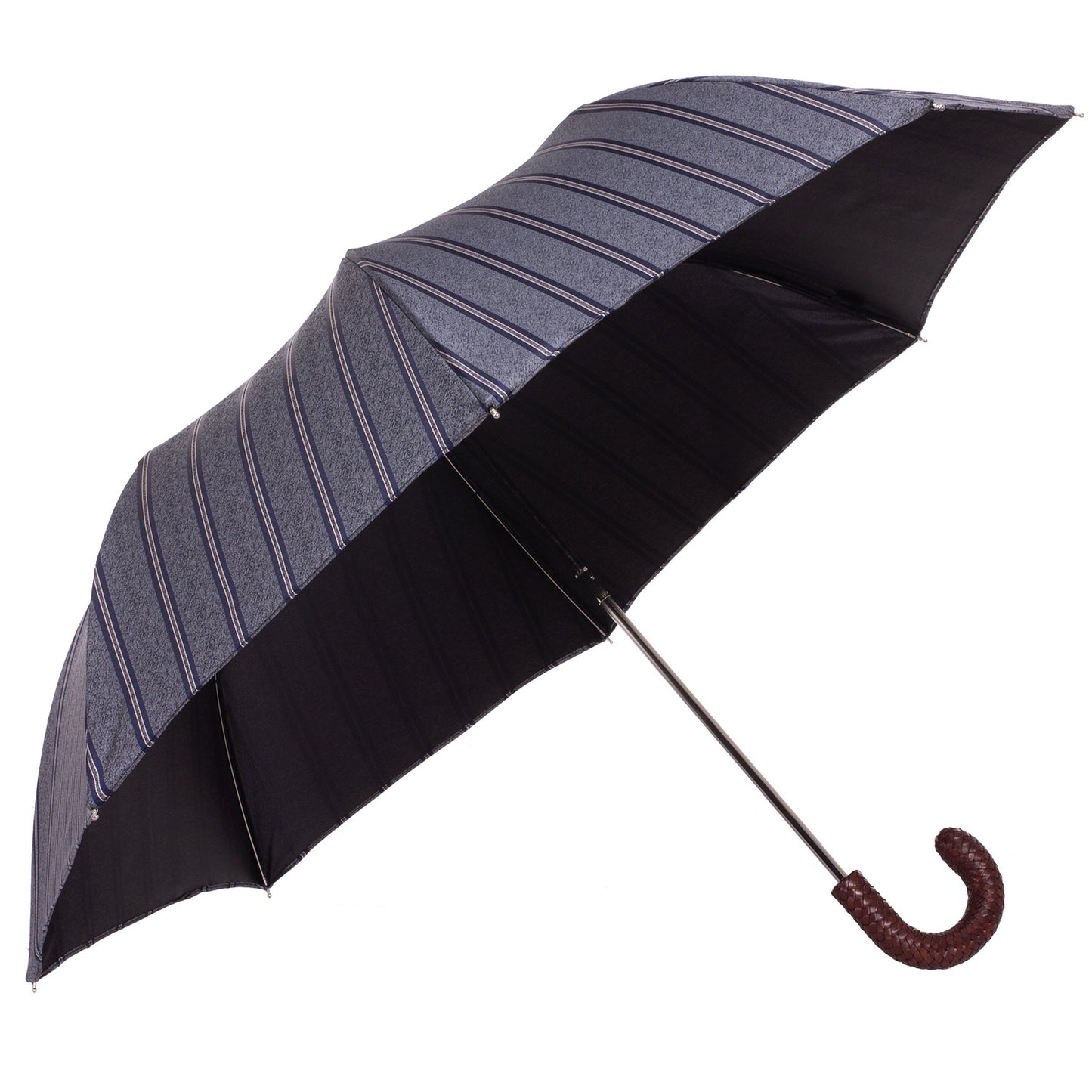 Tm 11800. 3  Folding  umbrella grey blue stripes