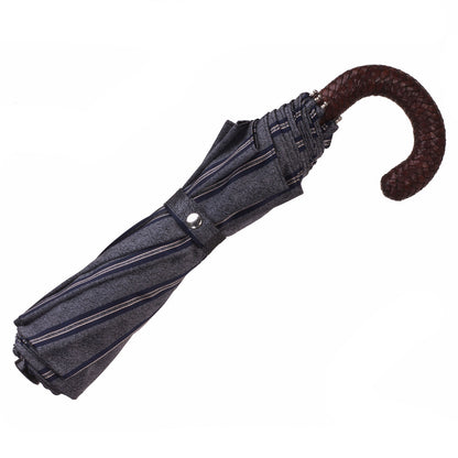 Tm 11800. 3  Folding  umbrella grey blue stripes