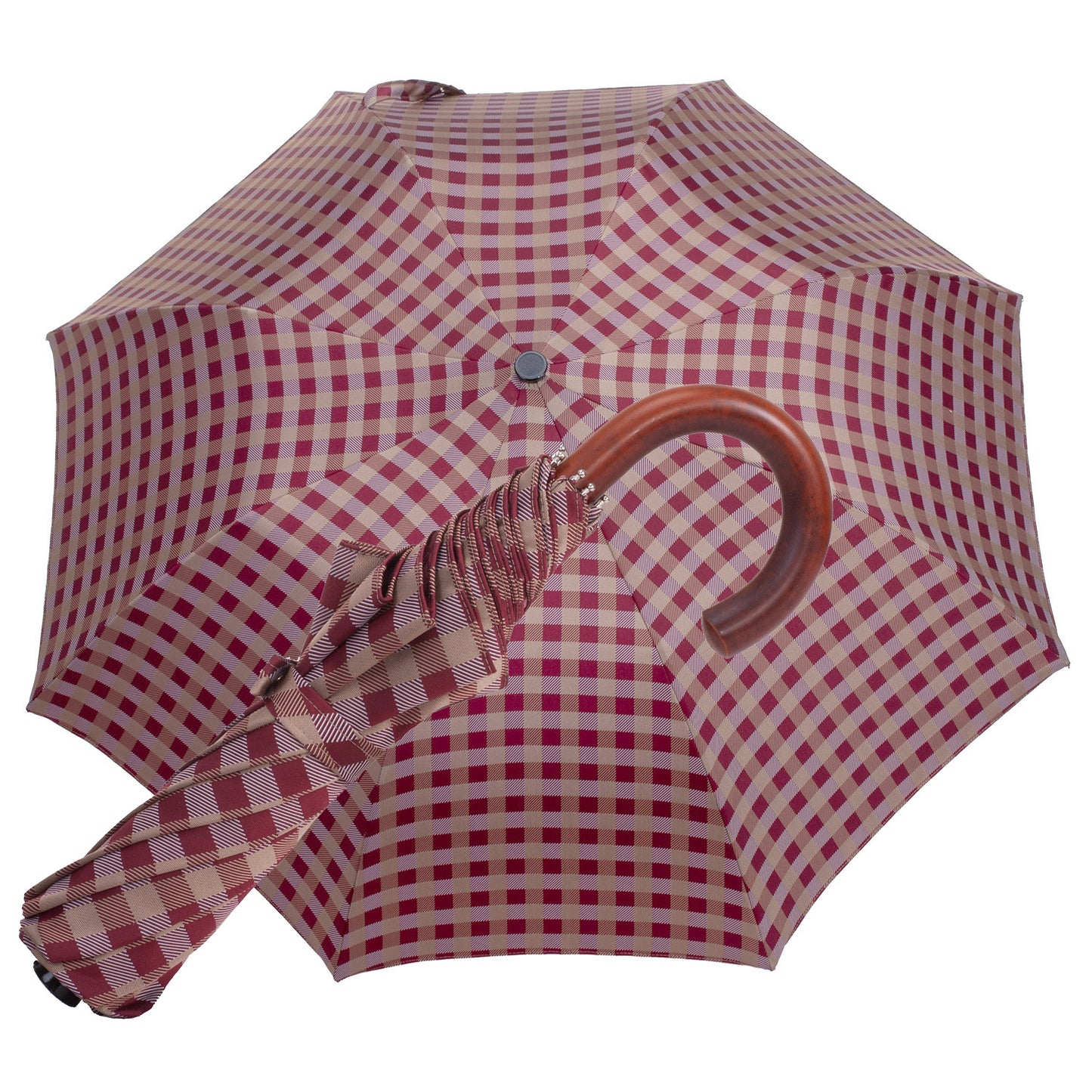 Tm 4400. 1  Burgundy squares folding umbrella