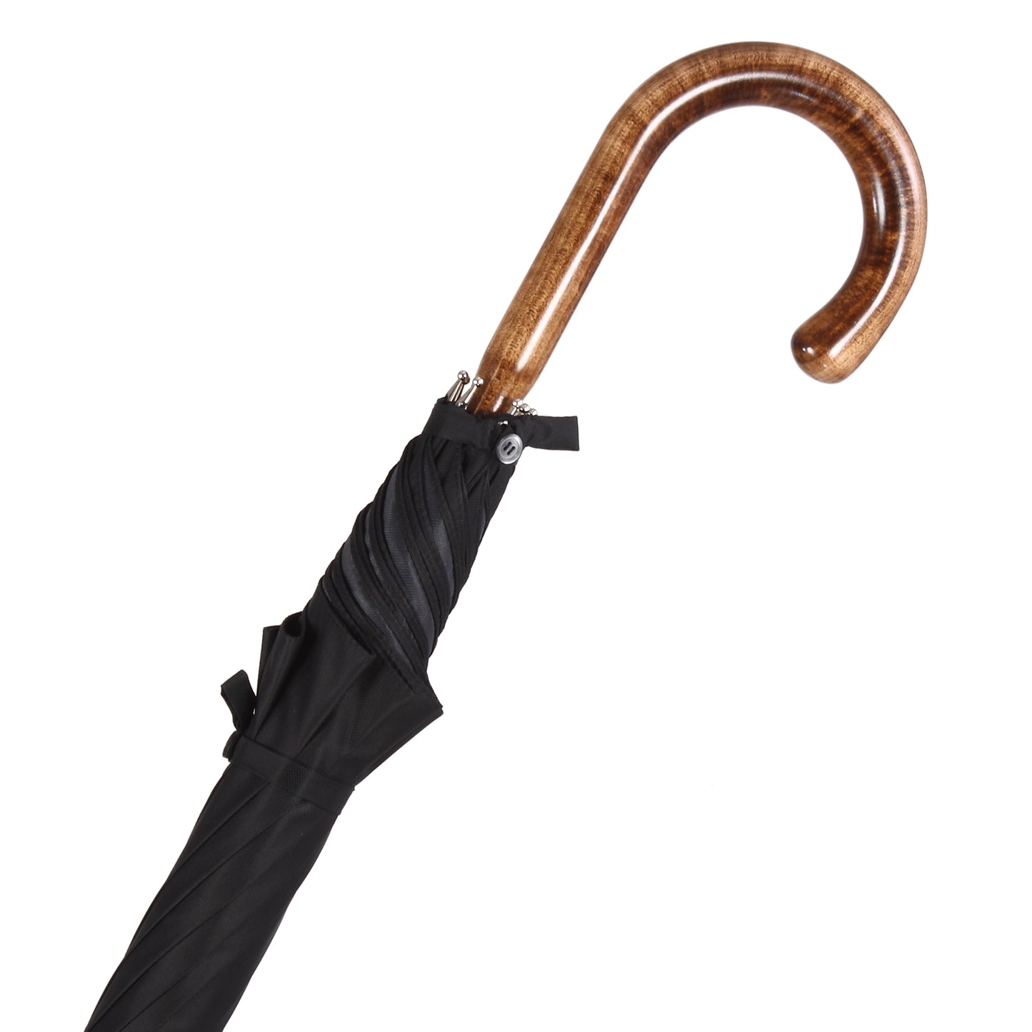 Handcrafted Umbrella with Solid Black Maple Handle – Art. 1100 | Made in Italy